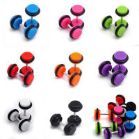 Pendientes colgantes de plata para hombre y mujer, aretes de pluma, 2 piezas, 16G, color negro, estilo Punk, gótico - details 0