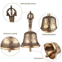 Campana de mano de bronce budista tibetano con relleno Vra para oración de meditación - details 9