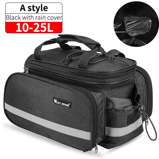 WEST BIKING-bolsa impermeable 3 en 1 para maletero de bicicleta, bolso de gran capacidad para equipaje de viaje, Alforjas para asiento de sillín - 1
