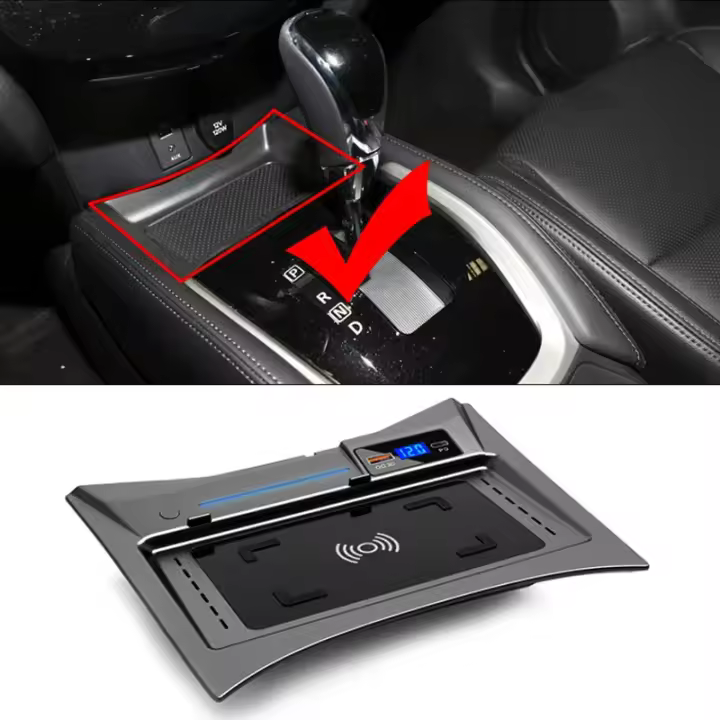 Cargador inalámbrico QI para Nissan X-Trail T32 2014-2021 Accesorios de modificación interior Placa de carga rápida para teléfono Productos para automóviles Normal goods Made in China - 1