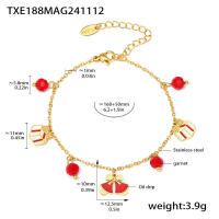 Lujoso collar de joyería temática brillante pendientes de pulsera Mujer impermeable Joyas de Maple inoxidable Exquisito conjunto - details 1