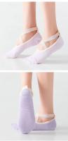Calcetines de Yoga con vendaje de encaje para mujer, empuñaduras antideslizantes de silicona, cabeza redonda, Fitness, espalda descubierta, transpirable, algodón, Pilates, Ballet, danza - details 9