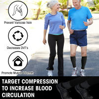 Calcetines deportivos de compresión sin pies para férula, venas varicosas, linfedema, correr, ciclismo, Mangas de soporte de pantorrilla, 1 par - details 12