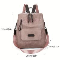 Mochila multifuncional de piel sintética para viaje, bolso de hombro bidireccional, Retro, para la escuela y el trabajo - details 1