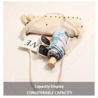 Bolso tejido de hilo de moda con borlas de cuentas de madera, un nuevo bolso de paja con diseños recortados, perfecto para vacaciones y salidas a la playa, un accesorio versátil para mujeres. - details 7