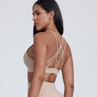 Sujetador deportivo de yoga con cordones cruzados en la espalda de alto impacto, transpirable, para gimnasio, para mujer - details 2