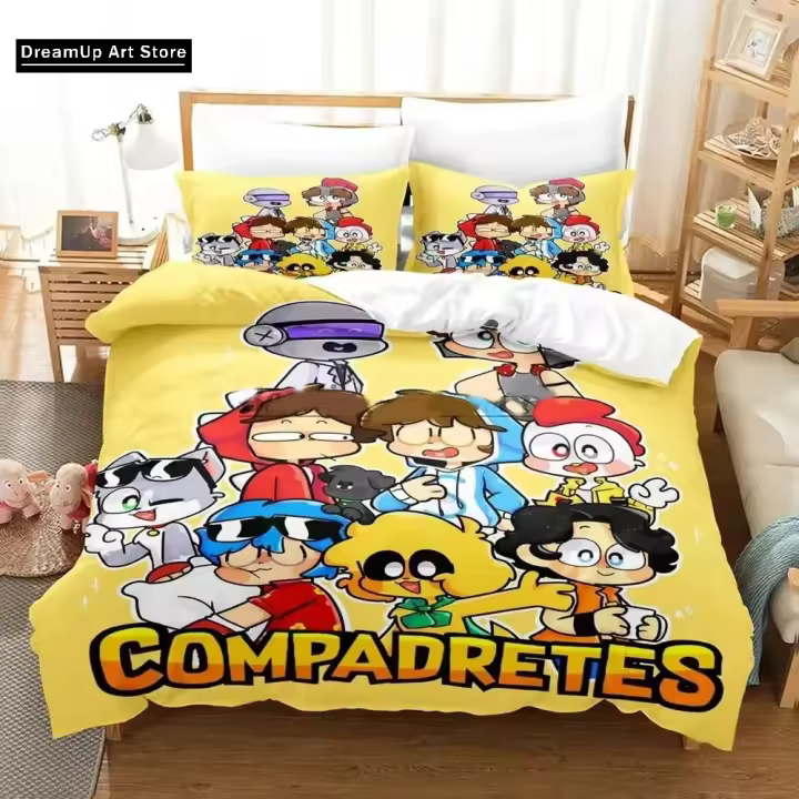 Juego de Ropa de Cama de Anime 3D Acenix Cubierta de Edredón con Funda de Almohada para Hombres y Mujeres Tamaño de Cama Doble, Síncola, Rey Textil para el Hogar - 1