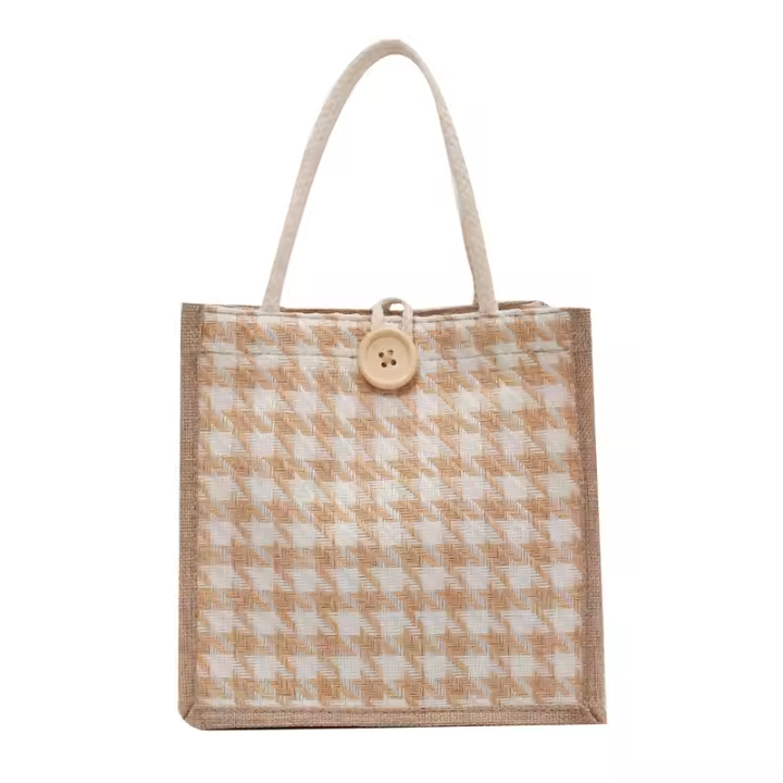 Bolso de Lino Nuevo 2025 - Versión Coreana para Mujer - Caja de Regalo Estilo Cesta - Bolsa de Envoltura de Lino - Bolso Versátil para Cada Ocasión - 1