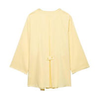 Nueva chaqueta cruzada tipo kimono de manga larga holgada informal para mujer a la moda de verano con pantalones fluidos - details 1