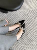 Cadena de diamantes de imitación tacones altos nuevo temperamento puntiagudo bolsa de banquete francés sandalias de cabeza zapatos individuales vacíos - details 4