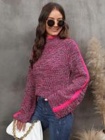 Suéteres de punto para mujer, Jersey corto de cuello alto oscuro, básico, informal, juvenil, prendas de punto cálidas, novedad de otoño - details 1