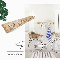 Ganchos de madera para colgar ropa, Perchero de bambú, decoración del hogar, cocina y baño, 3, 4 unidades - details 3