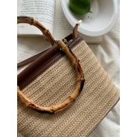 Bolsos de Viaje Hechos a Mano para Mujer Bolsos Cruzados de Verano de Paja con Asa de Madera - details 10