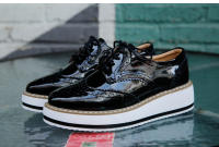 Zapatos informales de cuero genuino para mujer, zapatillas con cierre de cordones, zapatos planos Derby, Retro Brock, Oxfords - details 11