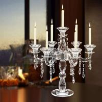 Candelabro de cristal transparente de 7 brazos, candelabro independiente para regalo de fiesta de cumpleaños y boda, decoración de iluminación - details 0