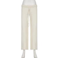 Pantalones de punto de pierna ancha a rayas con cintura elástica para mujer, novedad en la moda 2025 - details 18