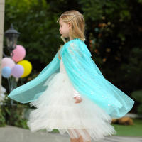 Capa de disfraz de princesa para niña, accesorios de fiesta, Blancanieves, Elsa, Anna, Rapunzel, Aurora, lentejuelas, tul, Halloween - details 27