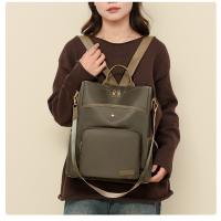 Bolso de mujer, nueva mochila con textura de cuero suave, estilo coreano, mochila escolar retro de moda, bolso de viaje de tendencia de color sólido simple - details 11