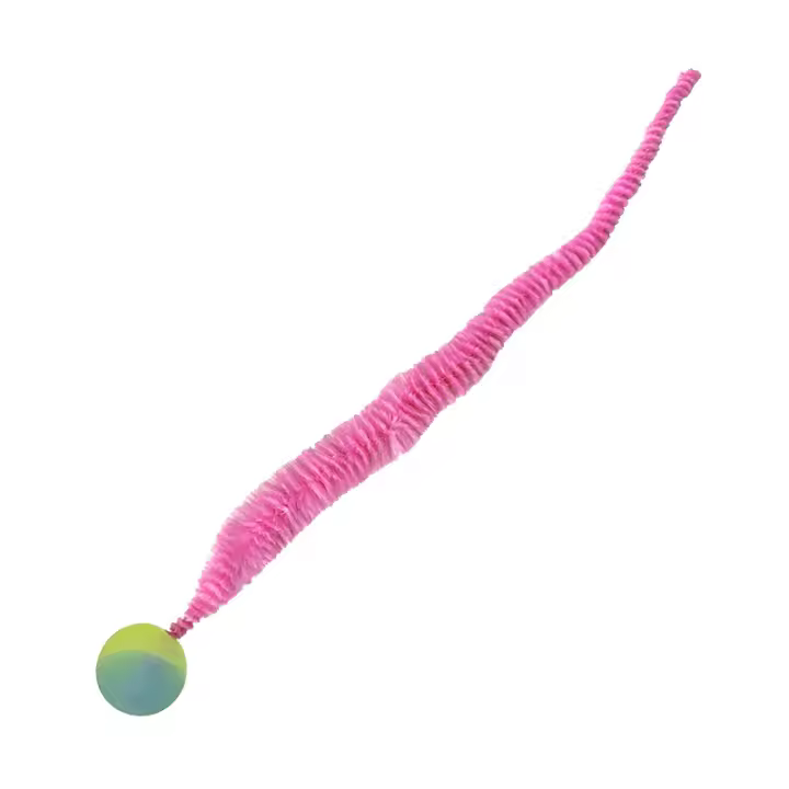 Bola Elástica para Gatos Caterpilar de Plumas Colorido Juguete Divertido para Aliviar el Estrés - 1