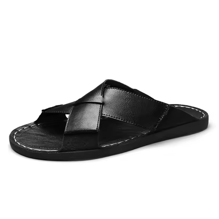 Zapatillas de playa transpirables de cuero genuino para exteriores, nuevas, de verano, de gran tamaño, para hombre. - 1