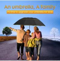 Paraguas grande de doble capa para hombre y mujer, sombrilla resistente a la lluvia y al viento, portátil, 3 pliegues, 130cm - details 3