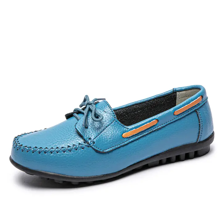 Tacones altos de cuero no estándar para mujer, cordones cómodos para navegar, moda b - 1