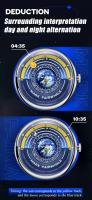 Reloj Astronómico MARK FAIRWHALE Dial de Tierra 3D, Diseño de Orbita Solar, Manos Luminosas, Correa de Silicona Azul, Lujo Casual - details 4
