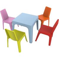 resol Julieta Conjunto Infantil para Interior, Exterior, jardín - 1 Mesa Azul + 4 Sillas Roja/Rosa/Naranja/Lima - details 0