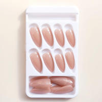 Almendra Beige brillante falsa sin estimulación, uñas artificiales a presión, suministro de salón profesional - details 3