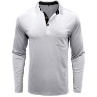 Camiseta Polo Básica de Manga Larga con Solapa para Hombre - details 15
