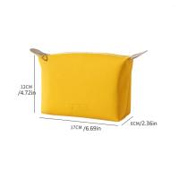 Bolso informal de PU para cosméticos, bolsa de aseo impermeable a prueba de humedad, gran capacidad, bolsa de almacenamiento de viaje de Color sólido para exteriores - details 0