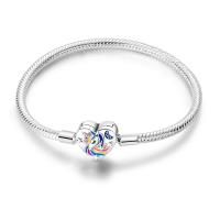 Pulseras de seguridad de corazón de melocotón de Plata de Ley para mujer, dijes colgantes originales, cuentas para joyería - details 2
