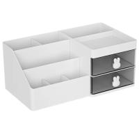 Caja de almacenamiento de papelería de escritorio con 10 compartimentos, 2 cajones, bonito conejito, organizador de cajones para cosméticos, decorativo de gran capacidad - details 6