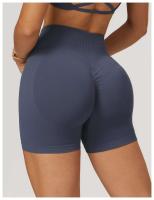Pantalones cortos deportivos mejorados de cintura alta para yoga sin costuras para mujer, utilizados para gimnasios y ciclismo - details 1