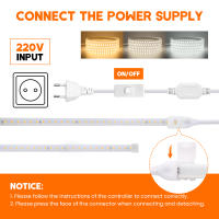 Tira de luces LED con interruptor, 220V, enchufe europeo, 2835, 120LED/m, cinta LED impermeable, 3000K, 4000K, 6000K, lámpara para exteriores - details 4