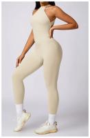 Ropa de yoga de una pieza con diseño de melocotón sin mangas, secado rápido, perfecta para pilates y fiess Fabricado en China - details 21