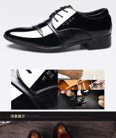 2023 Baolite Zapatos casuales de negocios de cuero puntiagudos formales de fiesta a la moda para hombres - details 6
