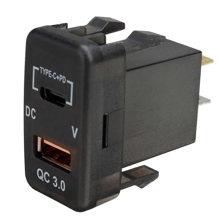 Cargador USB de Doble Tipo-C+PD QC3.0 Enchufe de Tablero para Landcruiser Prado FJ Cruiser Hiace RAV4 Cables de Motores - 1