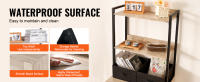 SucceBuy Caja de arena para gatos, mueble oculto para caja de arena con 2 estantes de almacenamiento y 2 cestas, baño de madera para gatos en interiores, gabinete para casa de gatos, se adapta a la mayoría de las cajas de arena, 23.6"L x 19.7"W x 50"H, Na - details 4