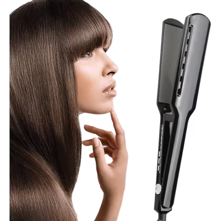 Plancha de pelo profesional, plancha plana con pantalla LED, plancha alisadora de pelo de titanio - 1