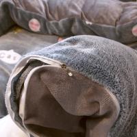 Sábana de Terciopelo Cálido Coral para Invierno con Estampado de Flor Hueso de Couette Suave y Grueso 240x220 - details 24