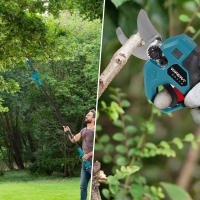 YOFIDRA-motosierra eléctrica telescópica sin escobillas, podadora escalable 3 en 1, tijeras de corte, herramienta de jardín para pasadores de batería Makita - details 4