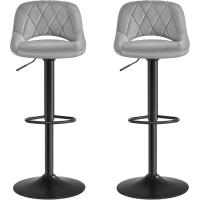 Taburete de Bar Juego de 2 Sillas de Cocina con Marco de Metal Estable y Cubierta de Terciopelo - details 0