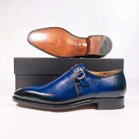 Monjes Oxford de negocios de cuero de lujo con zapatos de vestir formales hechos a mano para hombres Goodyear Italia - details 17