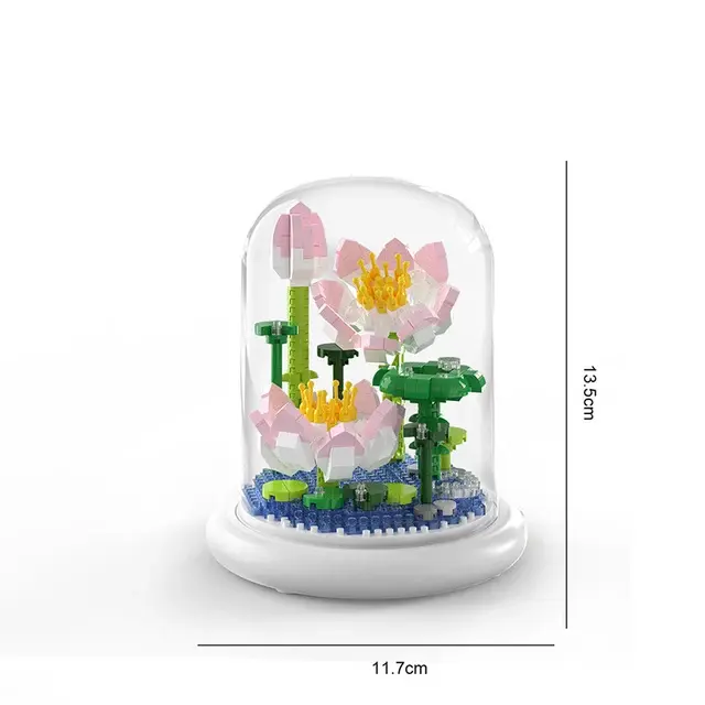 Ramo de juguete de ensamblaje de rompecabezas para niños, flor de bloque de decoración de escritorio eterna - 1
