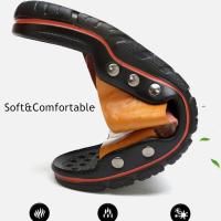 Nuevas sandalias de verano para hombre, zapatillas de playa de verano, sandalias de cuero genuino, zapatillas planas informales transpirables con agujeros - details 5
