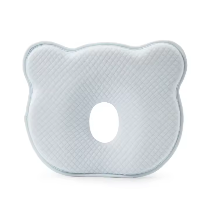 Almohada de espuma viscoelástica para bebé con diseño estéreo protector de cabeza para recién nacidos viaje 100% algodón recomendado para 0-24 meses - 1