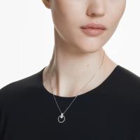 Collar con colgante circular de cristal Swarosk Pave, collar con dije redondo de circonita transparente de plata 925, regalo de joyería para mujer - details 2