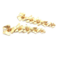 Colgantes de flores combinados de latón, Color dorado de 18K, Color plateado, joyería de alta calidad, fabricación de pendientes, accesorios Diy - details 4