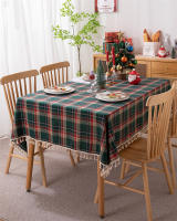 Mantel de Mesa de Cuadros a Cuadros con Borla Cubierta de Mesa sin Arrugas Lavable para Navidad, Fiestas y Año Nuevo - details 18